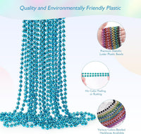 ZZYFGH 12 PCS Bead Necklace, 33'' Mardi Gras Beaded Necklaces – Fun for Kids & Family - Teal - image 3