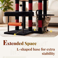 Hey-brother Cat Tree, Sturdy Tower with Sisal-Wrapped Columns - 68.5 inches / Black and Red - image 2