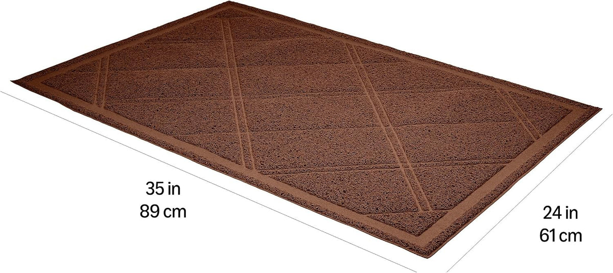 Amazon Basics Less-Mess Litter Trapping Cat Litter Box Mat - Brown / 1 Count (Pack of 1) - image 4