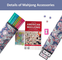 American Mahjong Game Set, 166 Quality White Tiles - Deep Blue - image 3