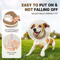Soft Dog Cone Collar to Stop Licking-Adjustable Comfortable Mesh Recovery Cone After Surgery for Small or Miniature Dogs, Alternative to Plastic Elizabethan Collars for Neuter Incision Care (Brown,L)