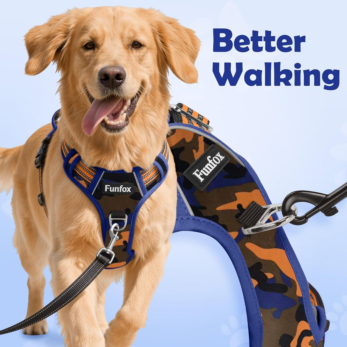 Funfox Dog Harness Medium Sized Dog - Camo Orange / X-Large - image 3