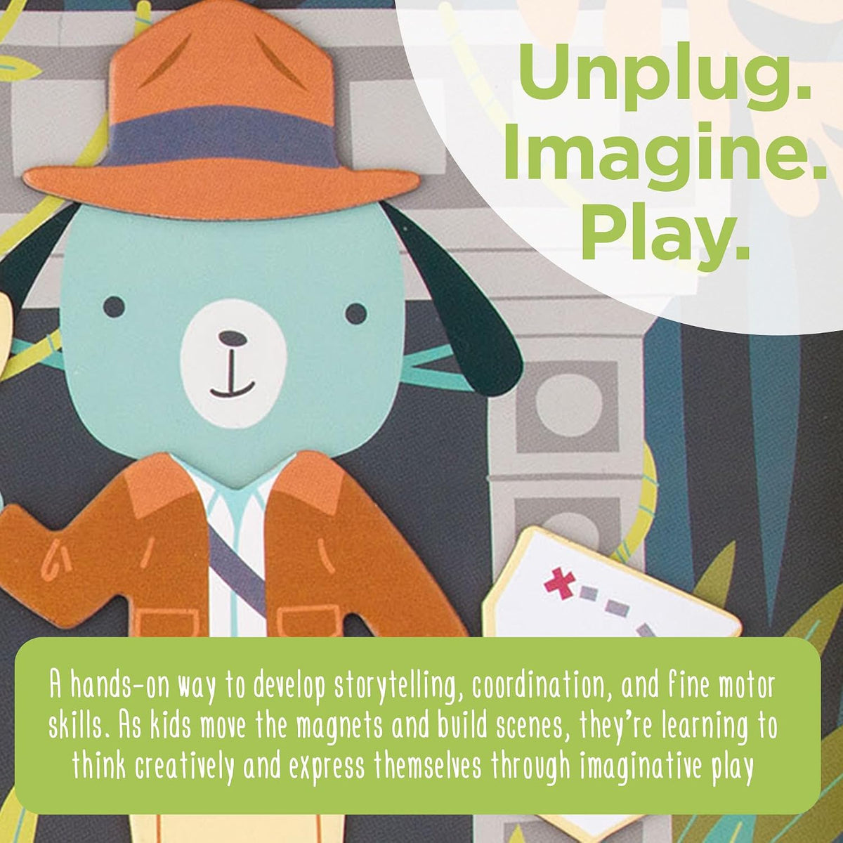 Stephen Joseph Travel TIN Magnetic Dress UP Bunny and CAT – Fun for Kids & Family - Dino and Dog - image 4
