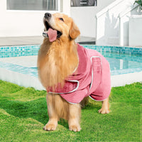 Avont Dog Bathrobe – Super Absorbent Quick-Dry Microfiber Hooded Robe – Essentials for Dogs - Pink / Medium - image 3