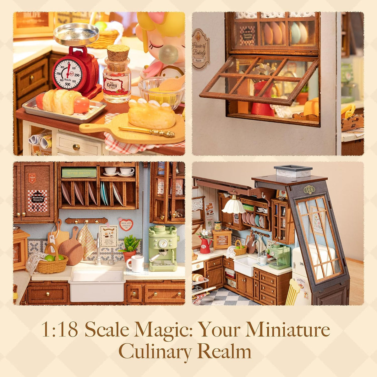 Rolife Baking Kitchen DIY miniature house kit lit with LED light - view 4