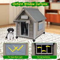 Dog House Outdoor Indoor Waterproof for Small Dog with Anti-Chewing Iron Frame, Raised Feet, Weatherproof Doghouse Kennel Puppy Shelter with Removable Floors(18" L*28.5" W*24" H)
