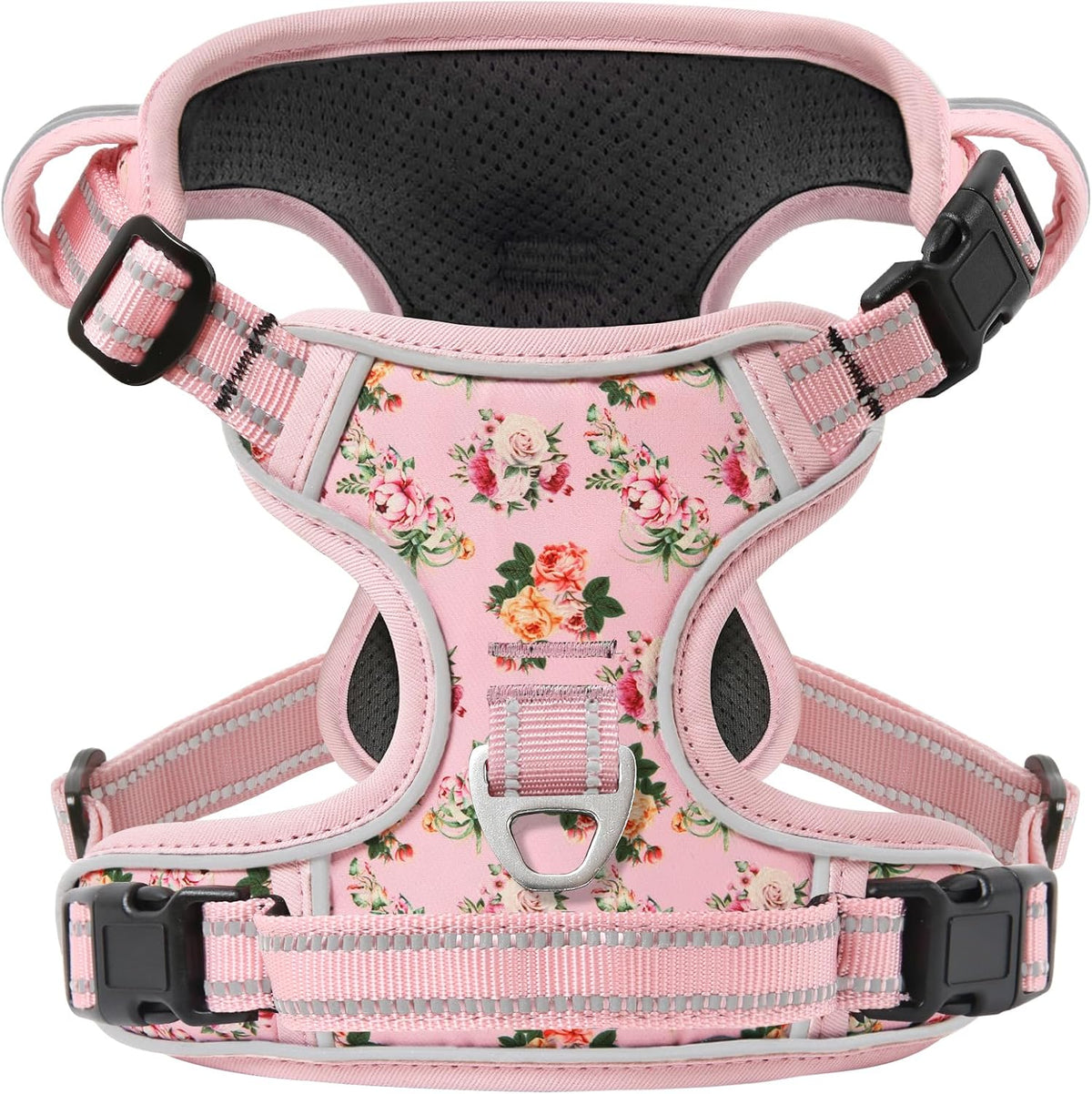 Timos Dog Harness, No Pull Large Sized with 3 Buckles - X-Small / Normal-Pink