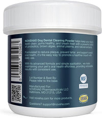 NOVEHA Pet Dental Powder | Vet-Approved Oral Care for Dogs & Cats | Natural Tartar Remover for Dogs Fresh Breath Formula | Easy Teeth Cleaning for Daily Use (1 - Pack)