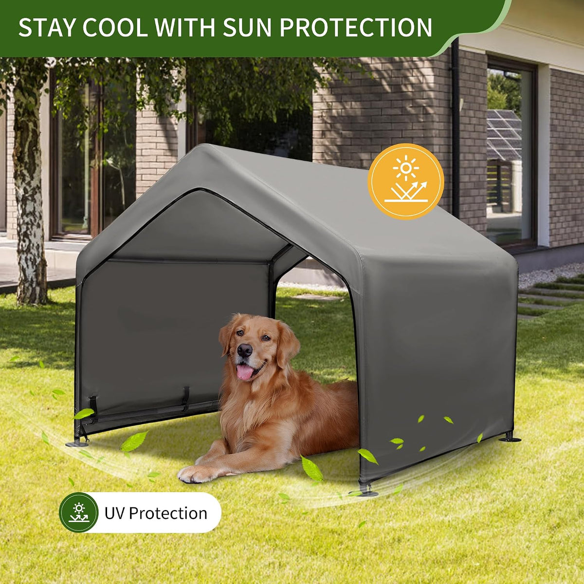 Summertrail Extra Large Dog House Outside - Gray Dog Tent (XLarge Size) - image 2