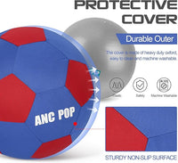 Herding Ball for Dogs & Horses - 20" Ball with Hand Pump - Blue & Red