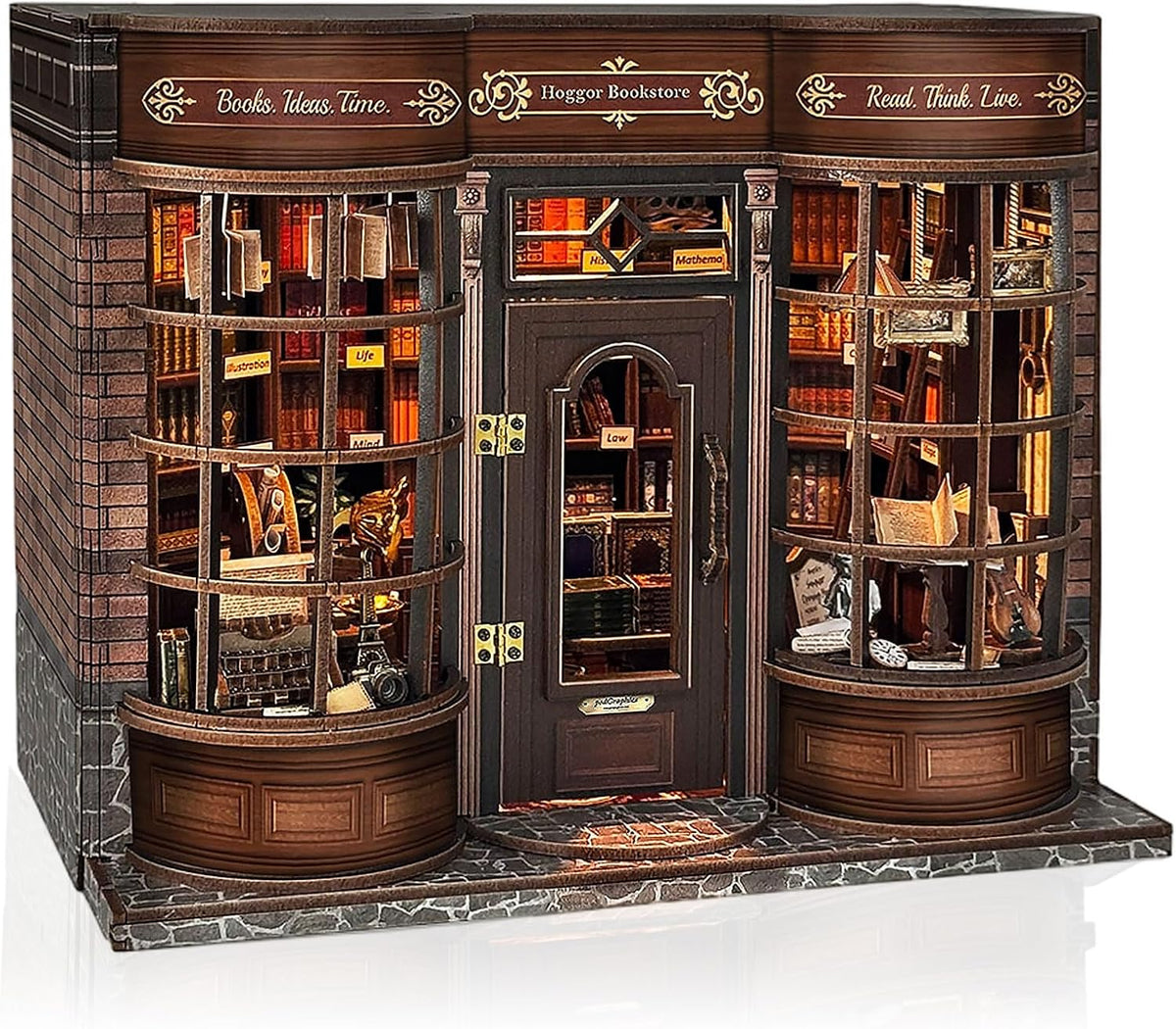 DIY Miniature House Kit, Pet Shop Book Nook Kit with LED Light - Hoggor Bookstore
