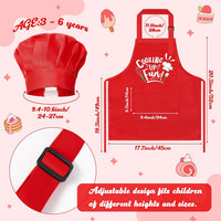R HORSE Kid Apron and Chef Hat Set - Red Cooking - image 2