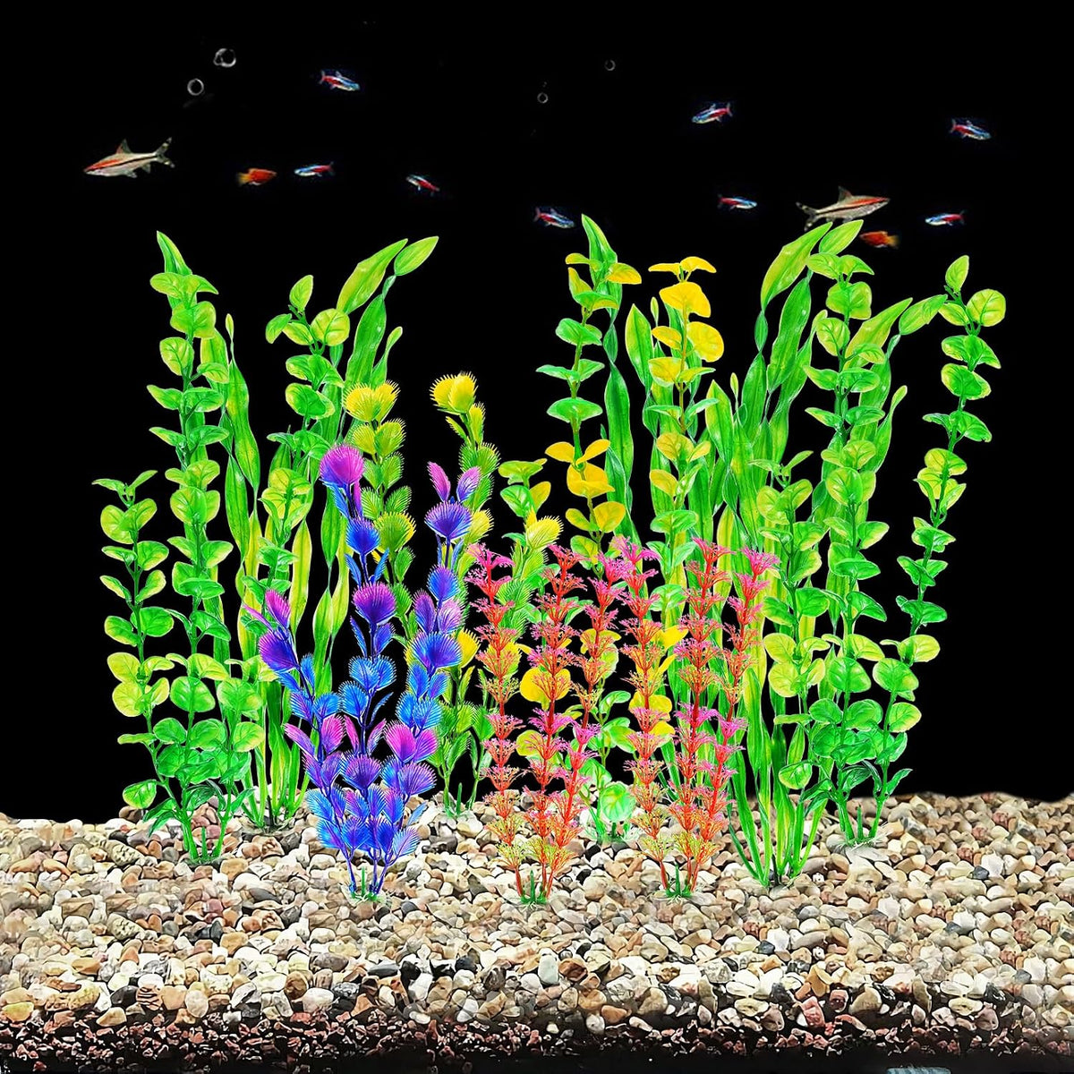 AQUANEAT Artificial Fish Tank Plants - Multi Color - image 2