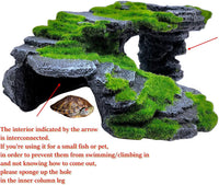 M2cbridge Reptile Hide Resting Step Ledge Cave Hideout Turtle Basking - Moss Step Ledge B - image 4