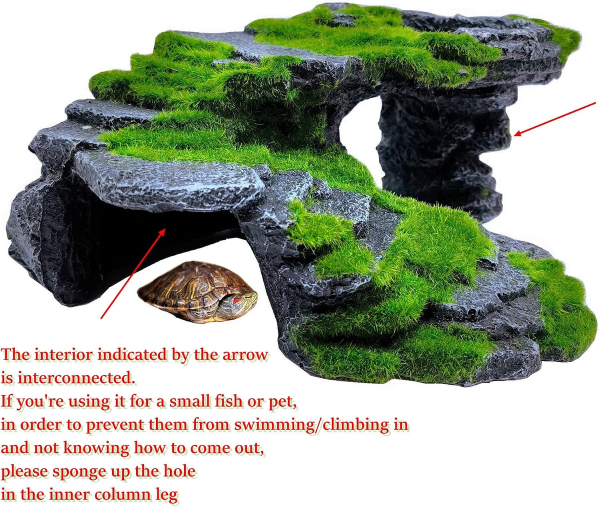 M2cbridge Reptile Hide Resting Step Ledge Cave Hideout Turtle Basking - Moss Step Ledge B - image 4
