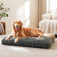 FURTIME Dog Beds Large Sized Dog, Washable Dog Bed for Crate - Grey / L(35"x23"x4")