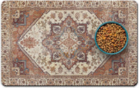 Dog Food Mat for Floors, Absorbent Pet Cat Food Bowl Mat - Bohemia / 20"L x 12"W