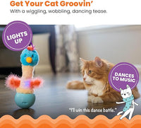 Catstages Electronic Dancing Ostrich Interactive Cat Toy, Wobbles and Plays Music, Battery Powered, Plush, Blue