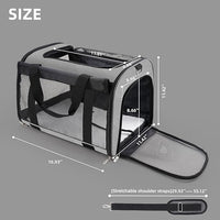 TWDEPART Cat Carrier Backpack - Multifunctional, Firm & Foldable with Roll-Up Shade, Breathable Design Includes Collapsible Bowl & Cushion (Grey)