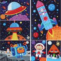 LZHZH Mosaic Sticker Art for Kids, Butterfly, Sailboat - Space Rocket Mosaic