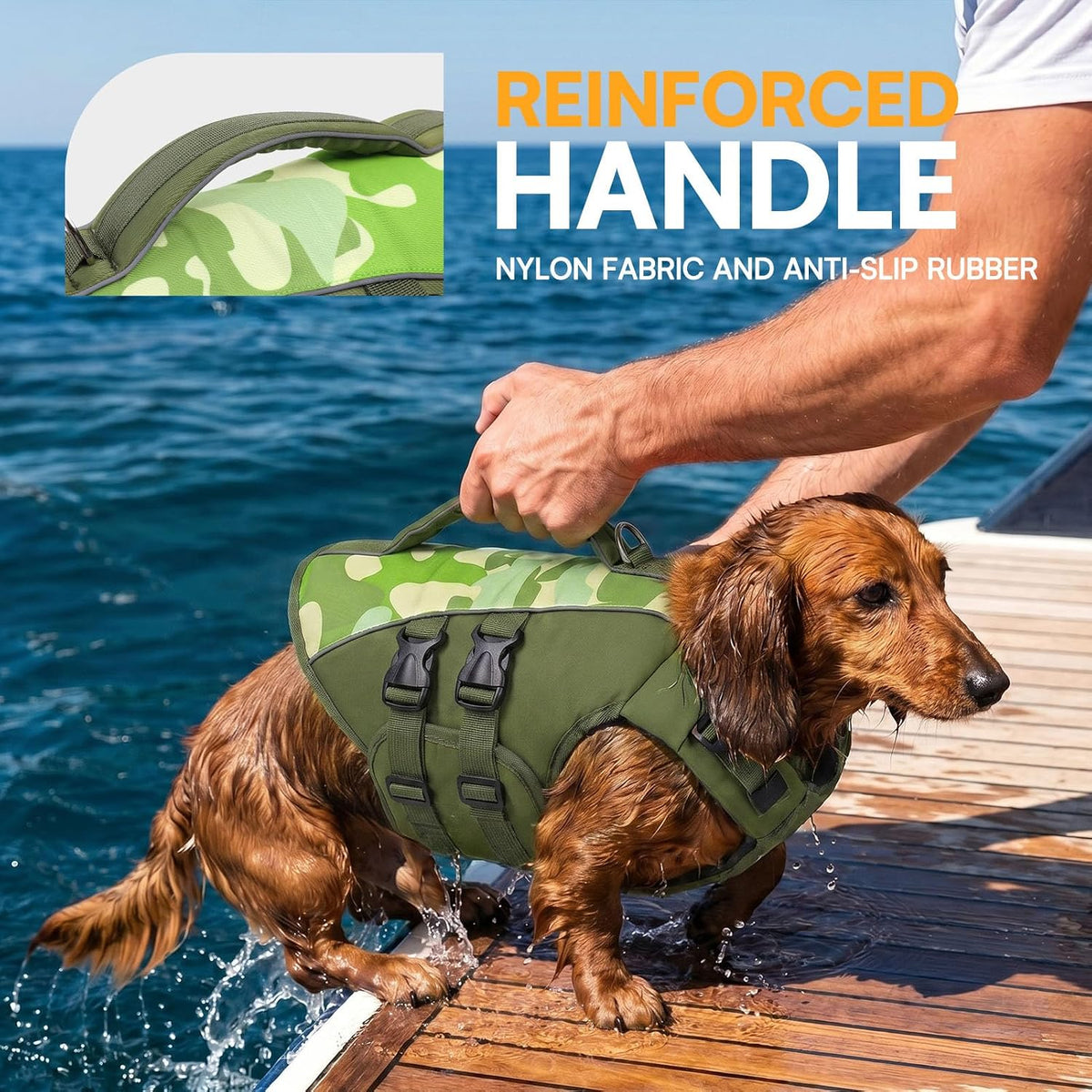Dog Life Jacket Medium,Ripstop Dog Flotation Vest for Medium Dogs – Essentials for Dogs - XX-Large / Green Camouflage - image 4