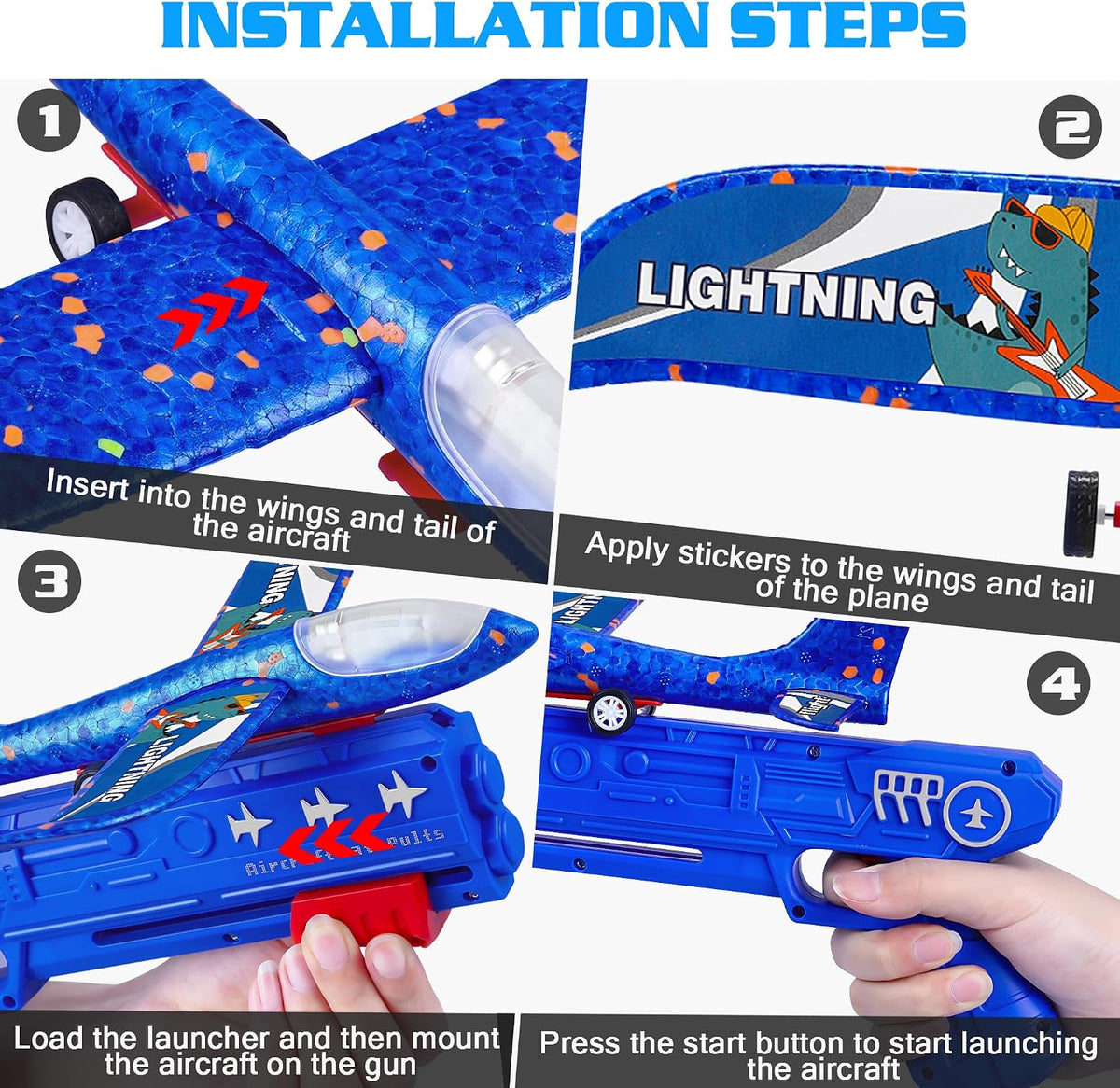LJZJ 3pk LED Foam Plane Launcher - 3 Planes (1 Launcher) - image 4
