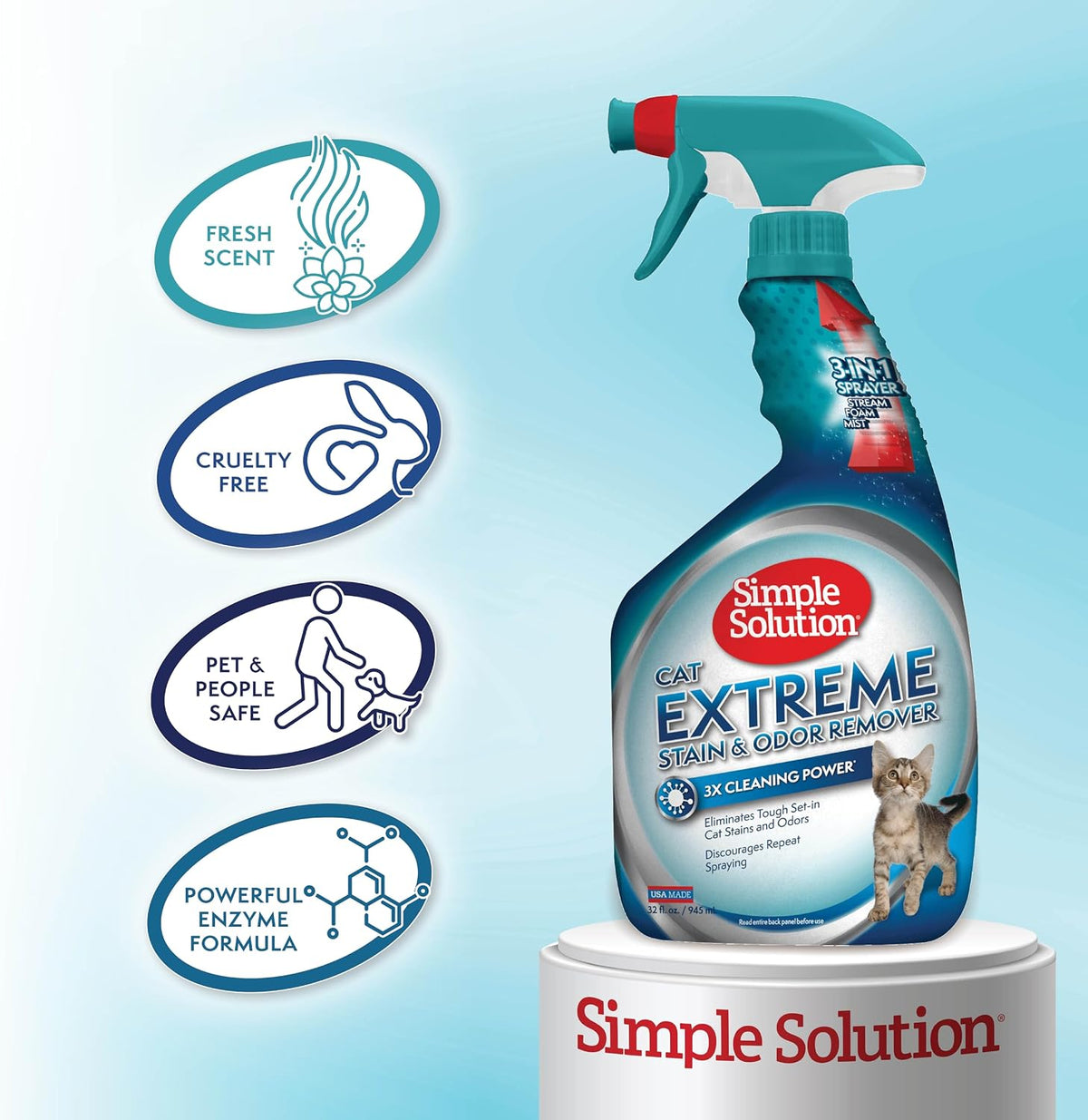 Simple Solution Extreme Stain & Odor Remover - Unscented / 32 Fl Oz (Pack of 2) - image 3