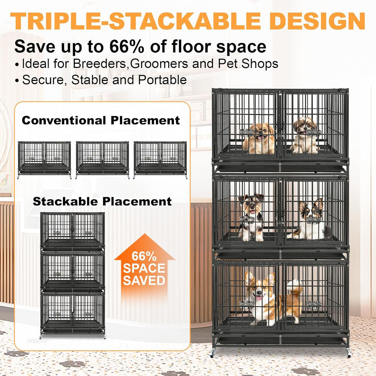 Homey Pet 43" Double Dog Crate - image 2