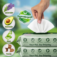 Pet Wipes for Dogs & Cats, Paws, Ears & Butt Cleaning - Lavender / 200 - image 2