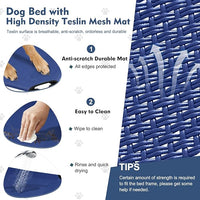 Upgraded Elevated Dog Bed with Canopy, Portable Raised Outdoor Dog Bed with Stable Anti-Slip Feet, Wider Shade Pet Bed Cot, Raised Dog Beds for Large Dogs Camping, Indoor & Outdoor Use