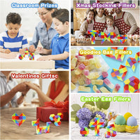 30 Pack Medium Snake Cube Fidget Toys Stocking Stuffers for Kids – Fun for Kids & Family - Rainbow 30pcs - image 3