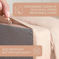 TOWN & COUNTRY EVERYDAY CuddleTown Comfy Solid Bolster Sofa Pet Bed, Supportive & Calming Egg Crate Foam, Non-Slip Bottom, Machine Washable Cover, Warm Taupe, Medium 28"x23"x8"