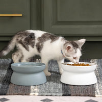 Kitty City Elevated Slow Feeder Cat Bowls - Gray/White / Small - Slow Feed - image 2
