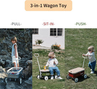 Kidpop PULA-Wild 3-in-1 kids pull along wagon and push walker in white with wooden cover - view 7