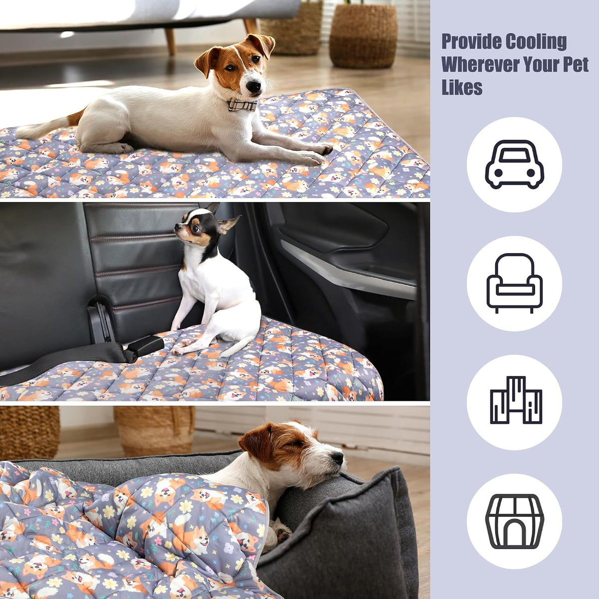 Leekalos Dog Cooling Mat, Summer Pet Cooling Pad for Cats & Dogs - Large(40"x55") / Puppy Corgi - image 4