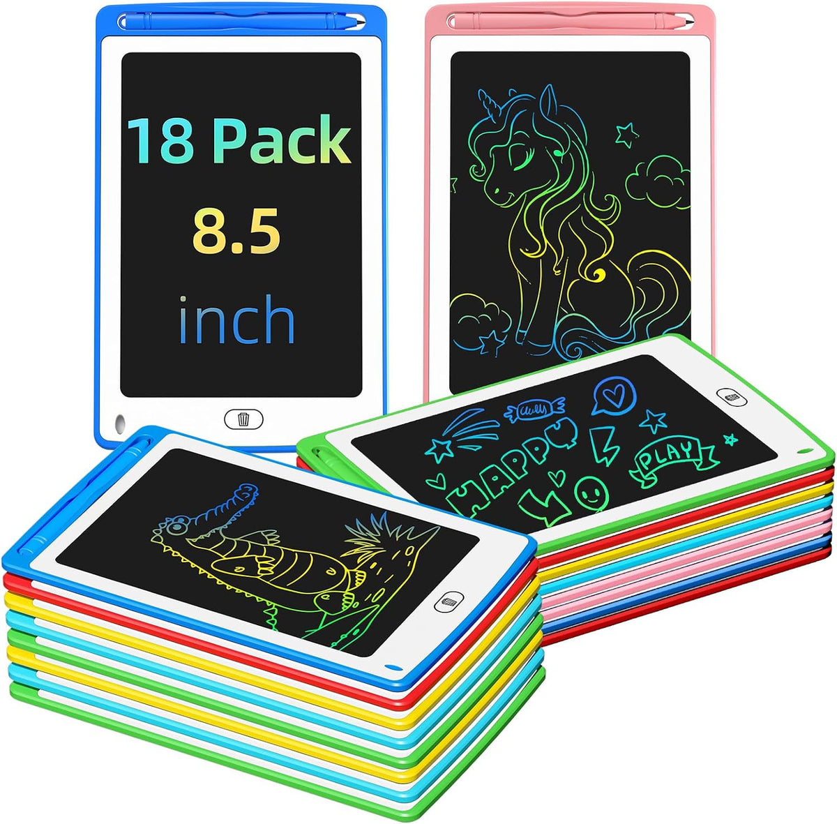 Party Favor 12 Pack LCD Writing Tablet for Kids - Multicolor (18 Pack)