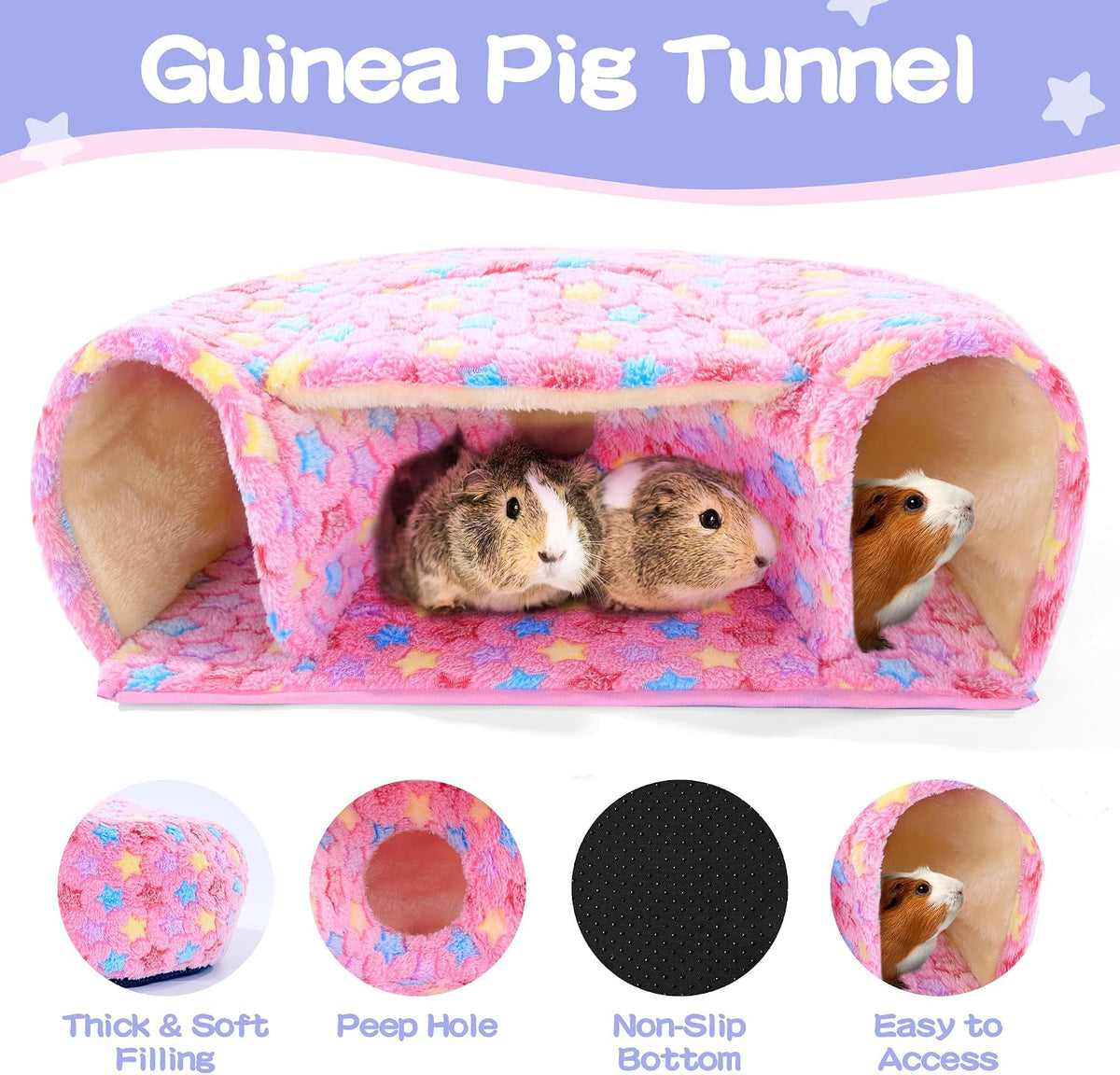 MABOZOO 3 Pack Guinea Pig House Accessories - Pink / L - image 4
