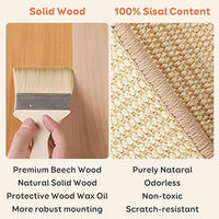 Sisal Cat Scratcher Bed, Beech Wood Cats Hammock,Cat Scratch Pad Indoor cat Toy,Durable Cat Scratching Post, Furniture Protector for Cats' Clawing and Play