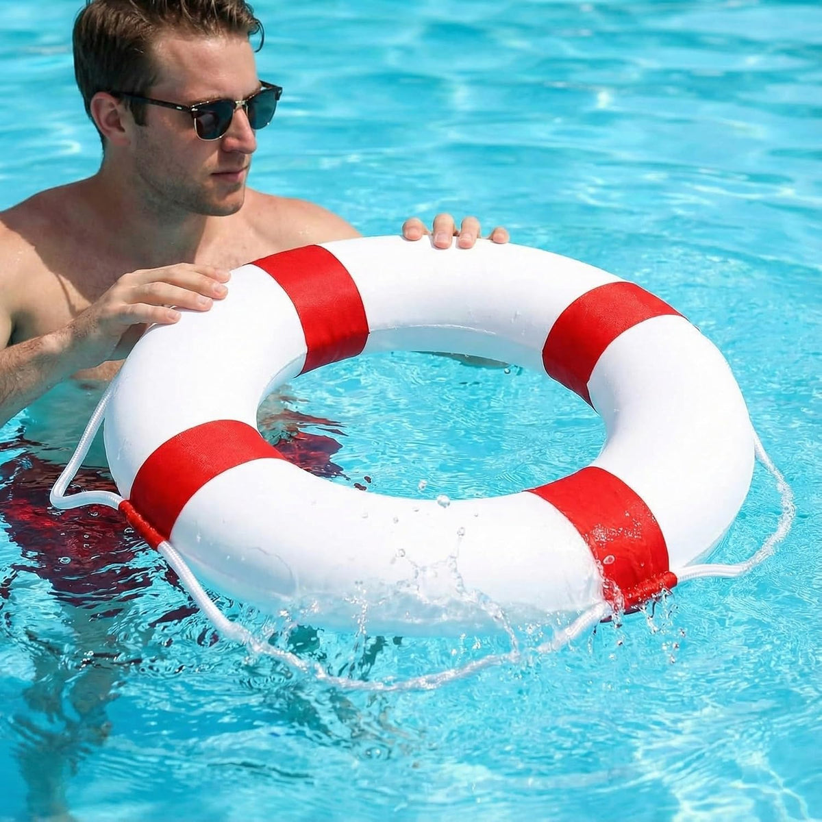 CtopoGo 20 inch foam throw ring buoy life preserver with cloth cover - view 10