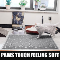 Yimobra Cat Litter Mat, 47"x36" Litter Box Mat with Litter Lock Mesh, Soft Cat Litter Mat Litter Trapping Mat, Easy to Clean, Non-Slip, Water Resistant, Litter Free Floors, Grey