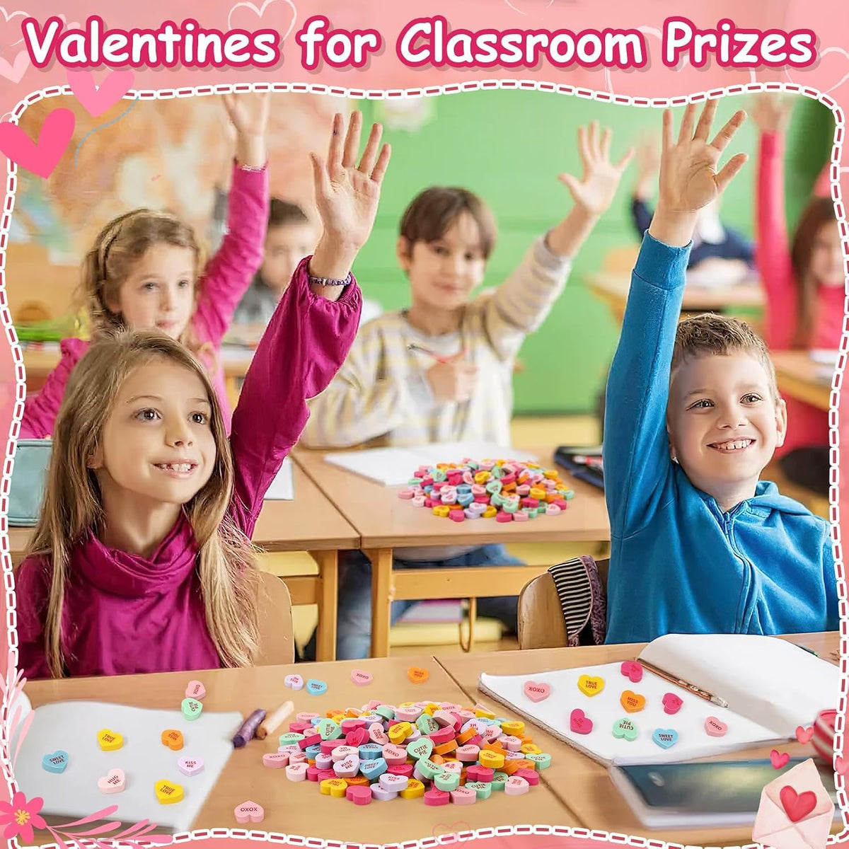 JUNEBRUSHS 150Pcs Fall Mini Erasers - Heart Style - image 4