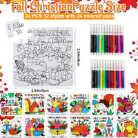 MUOUAKATE Christian Halloween crafts for kids, 24 blank coloring puzzle sets - view 14