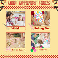 KAEGREEL Kids Baking Chef Set with Unicorn Apron and Mitt - Pink Dinosaur Apron+6 Dinosaur Cookie Cutters - image 3