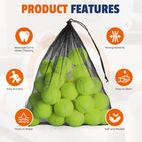 Colorful Tennis Balls for Dogs, Non Squeaky - Medium-2.5in / 16P-yellow - image 3
