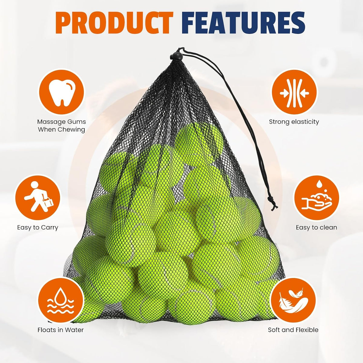 Colorful Tennis Balls for Dogs, Non Squeaky - Medium-2.5in / 16P-yellow - image 3