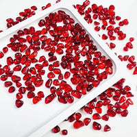 Glass Stones, 0.85LB/385g Red Aquarium Gravel Rocks, Red Pebbles for Fish Tank, Sea Glass for Vase Filler Craft