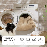 Bedsure Washable XL Dog Bed for Crate, Comfort Fluffy Pet Pillow - 35"L x 23"W x 3"Th (L-Crate) / Brown - image 3
