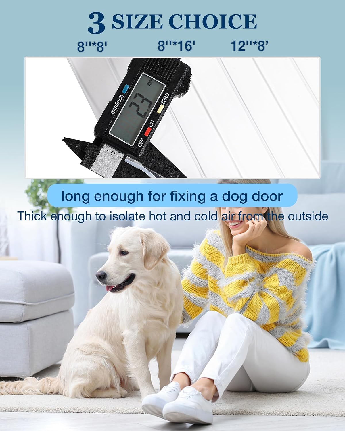Dog Door Replacement Flap 8'' x 8' Clear PVC Doggie Flaps - 8" x 8' - image 3