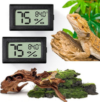 Reptile Thermometer and Humidity Gauge - 2PCS Rectangular