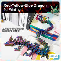 3D Printed Dragon 24 Inch - Yellow Red Blue / 30in - image 4